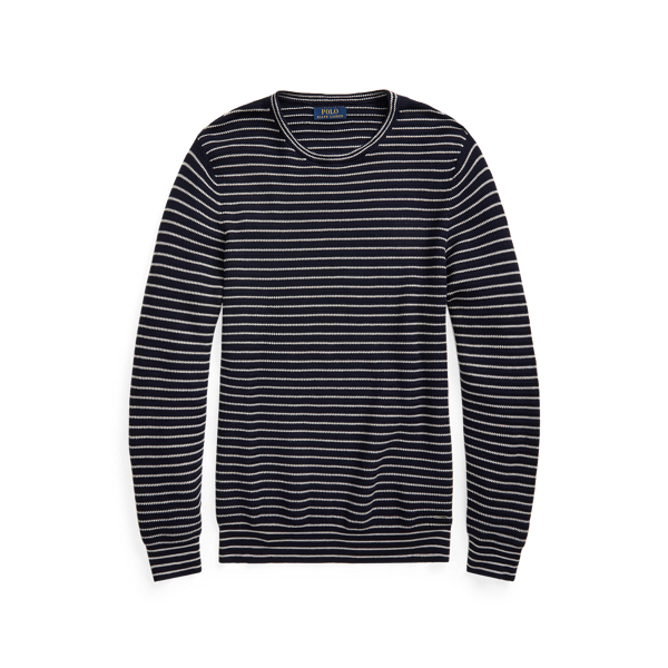 Navy Stripe Striped Cotton Crewneck Jumper Polo Ralph Lauren 2