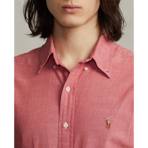 Spring Red Classic Fit Chambray Shirt Polo Ralph Lauren 6