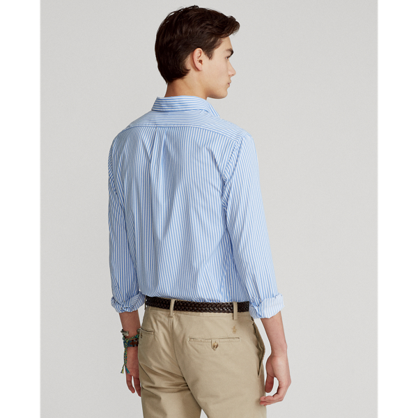 Bay Blue/White Classic Fit Striped Performance Shirt Polo Ralph Lauren 4
