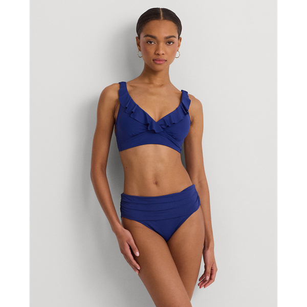 Ruffle-Trim V-Neck Bikini Top