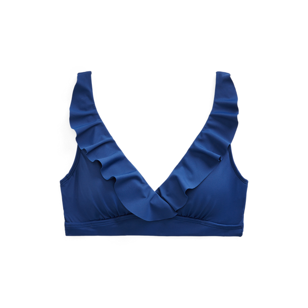 Ruffle-Trim V-Neck Bikini Top