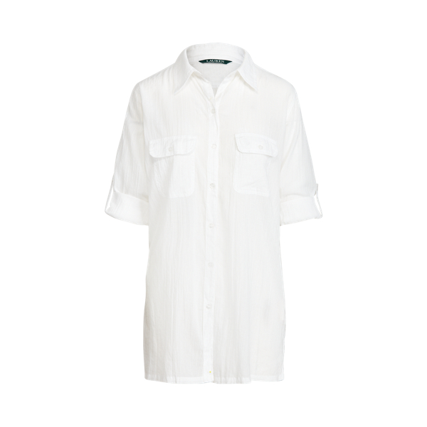 Crushed Cotton Shirt Cover-Up