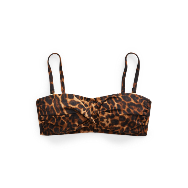 Leopard Twist-Front Bandeau Top Lauren 1