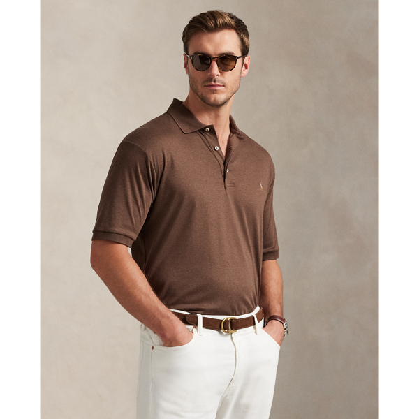 Nutmeg Brown Heather Soft Cotton Polo Shirt Big & Tall 7