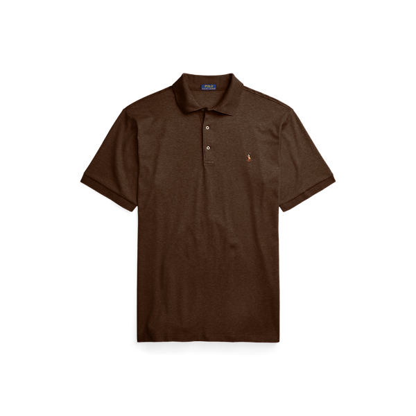 Nutmeg Brown Heather Soft Cotton Polo Shirt Big & Tall 2