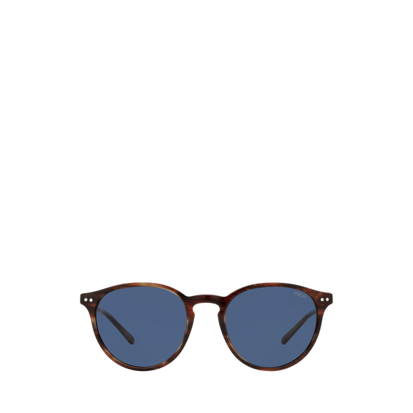 Shiny Stripped Havana Heritage Round Sunglasses Polo Ralph Lauren 2