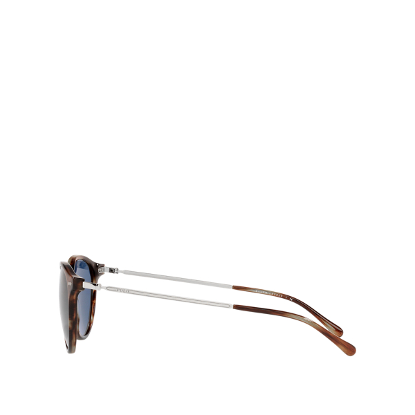 Shiny Stripped Havana Heritage Round Sunglasses Polo Ralph Lauren 3