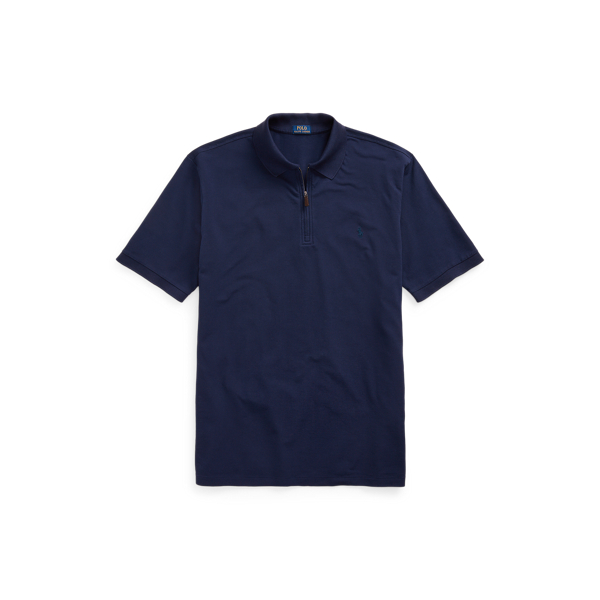 Stretch Mesh Zip-Placket Polo Shirt Big & Tall 1