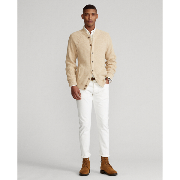 Oatmeal Heather Textured Cotton Cardigan Polo Ralph Lauren 4