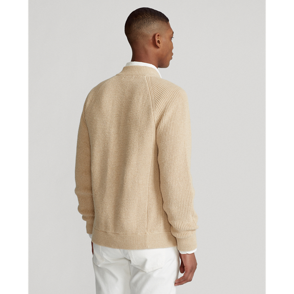 Oatmeal Heather Textured Cotton Cardigan Polo Ralph Lauren 5