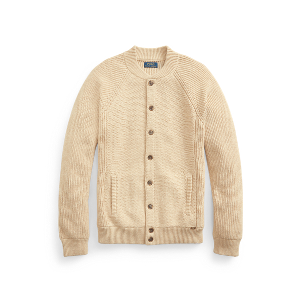 Oatmeal Heather Textured Cotton Cardigan Polo Ralph Lauren 2