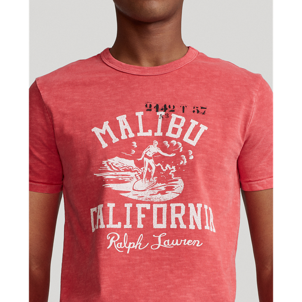 Custom-Slim-Fit T-Shirt aus Jersey Polo Ralph Lauren in Rot verblichen 5