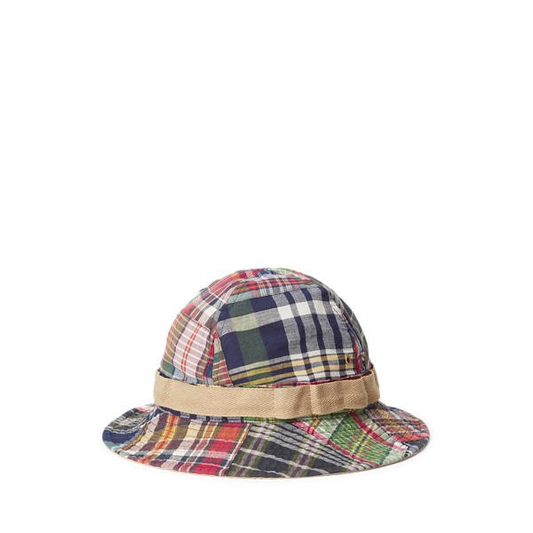 Polo Ralph Lauren Men's popular Patchwork Madras Bucket Hat - S/M Small Medium