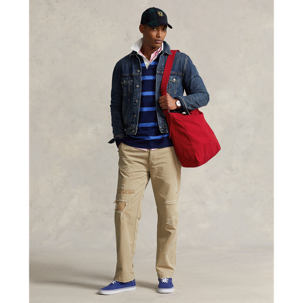 RL Red Canvas Shopper Tote Polo Ralph Lauren 8