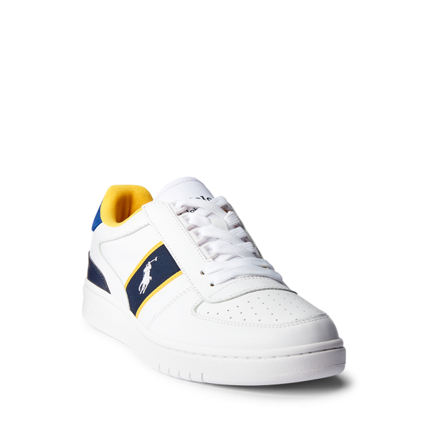 Hof met kleurblokken sneaker Polo Ralph Lauren in White/Navy/Yellow 2
