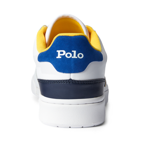 Hof met kleurblokken sneaker Polo Ralph Lauren in White/Navy/Yellow 3