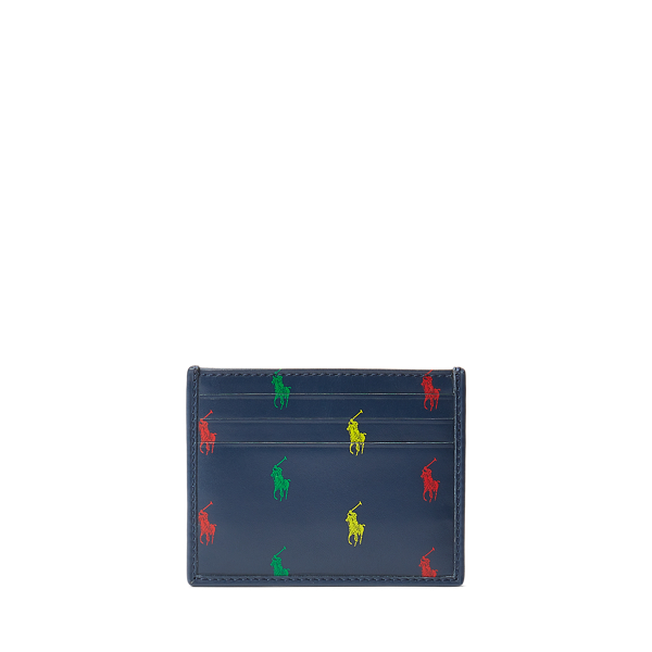 Porta-cart&otilde;es com Pony exclusivo em pele Polo Ralph Lauren em 1