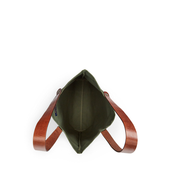 Olive Logo Twill Shopper Tote Polo Ralph Lauren 4