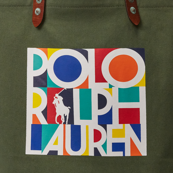 Olive Logo Twill Shopper Tote Polo Ralph Lauren 6