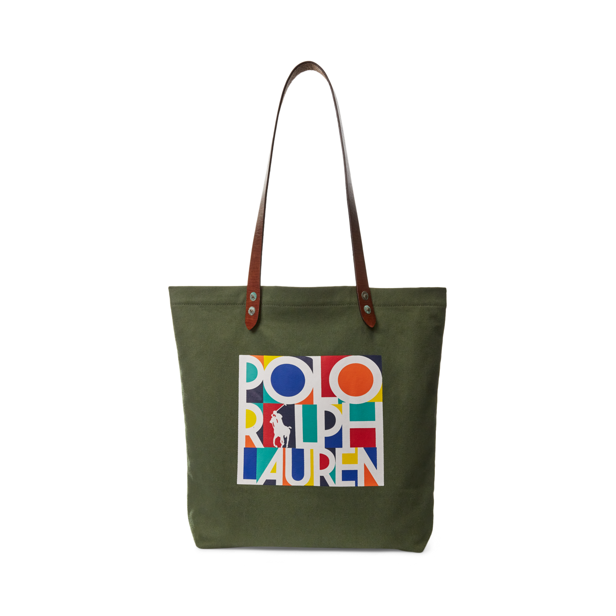 Ralph Lauren◆leather trim twill tote bag Olive RRL Leather-Trim Twill Tote - Olive