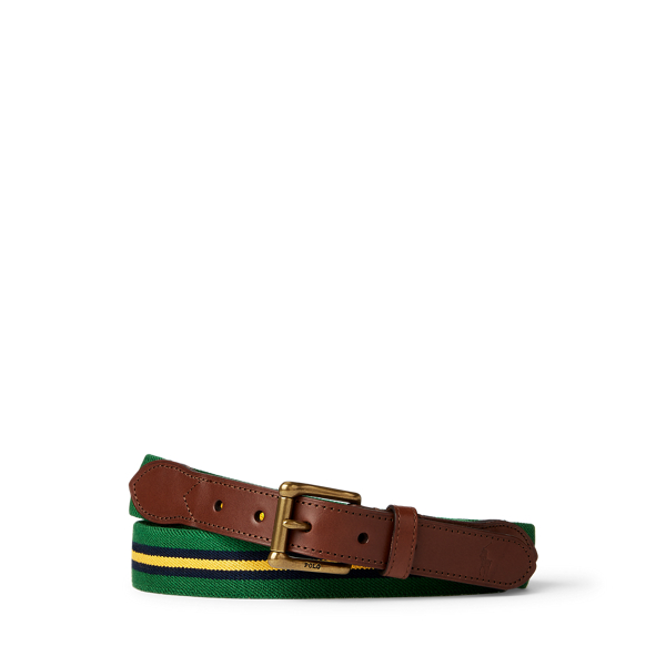 Leather-Trim Stretch Belt Polo Ralph Lauren 1