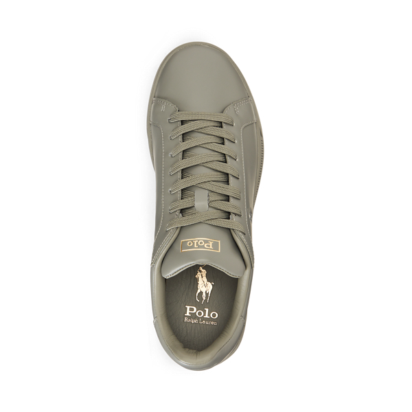 College Grey Heritage Court II Leather Trainer Polo Ralph Lauren 4