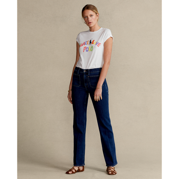 White Peace Love Polo Tee Polo Ralph Lauren 4