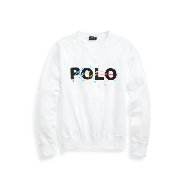 White Logo Graphic Fleece Sweatshirt Polo Ralph Lauren 2