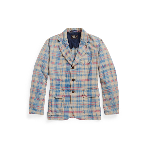 Blazer &eacute;cossais indigo RRL en 1