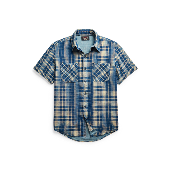Indigo Plaid Double-Faced Workshirt RRL em 1