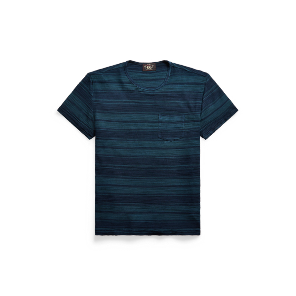 Indigo Striped Pocket T-Shirt RRL 1