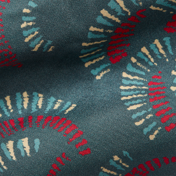 Lt Green Multi Handmade Fan-Print Silk Tie RRL 3