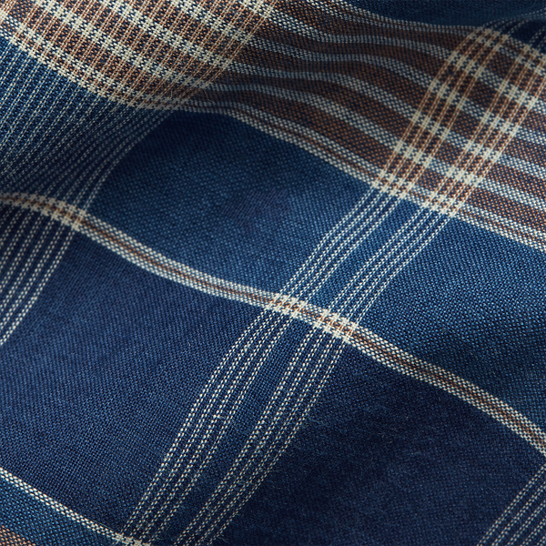 Brown/Blue Handmade Plaid Woven Tie RRL 3