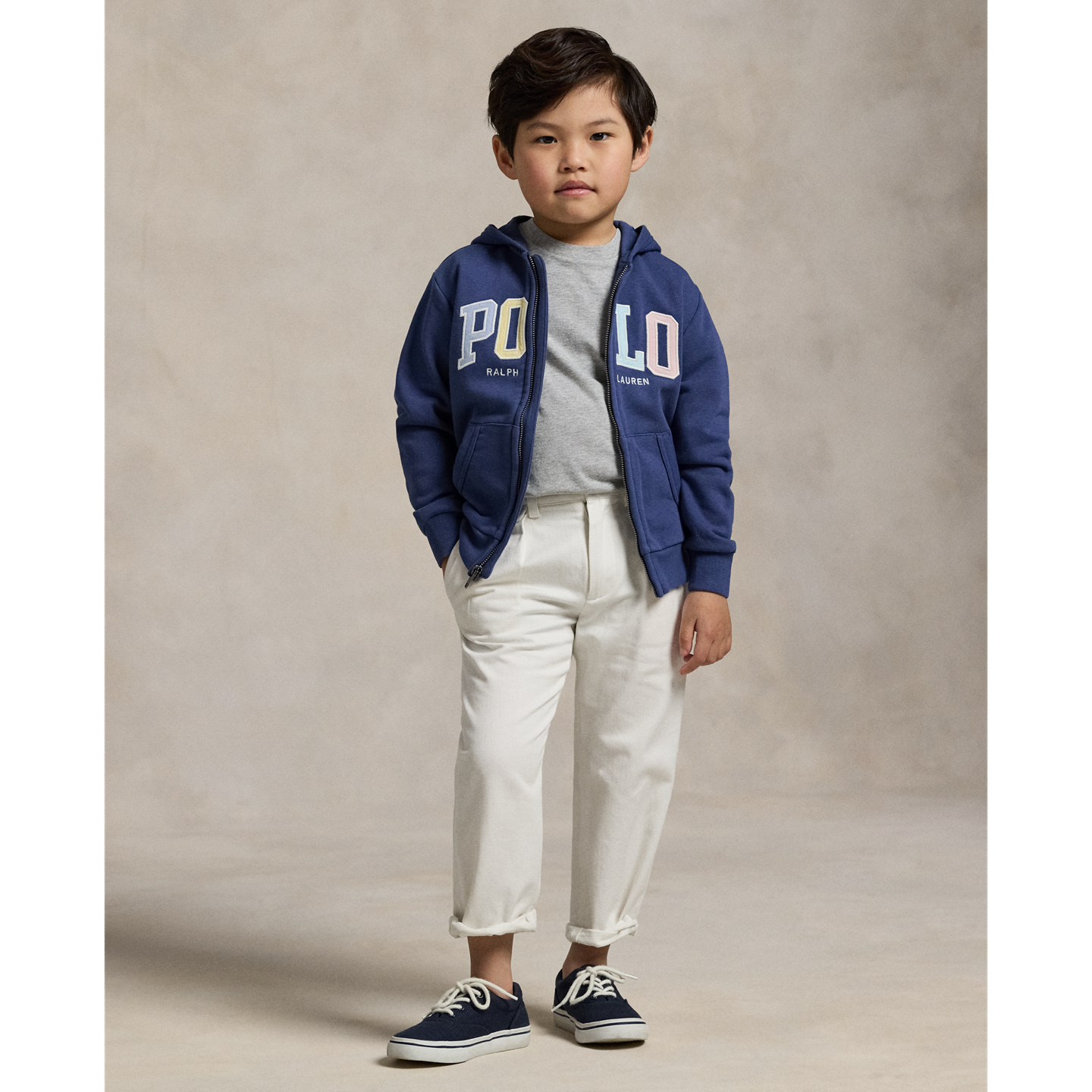Детская футболка Ralph Lauren Cotton Jersey Crewneck, цвет: Меланжевый — фото 2