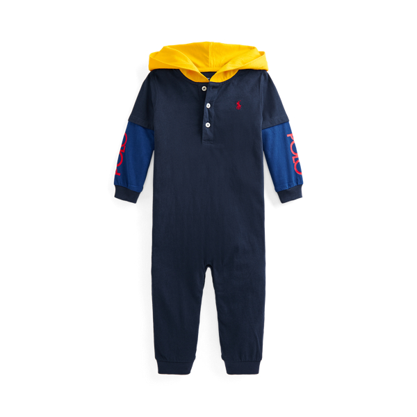 Cotton Jersey Hooded Coverall Baby Boy 1