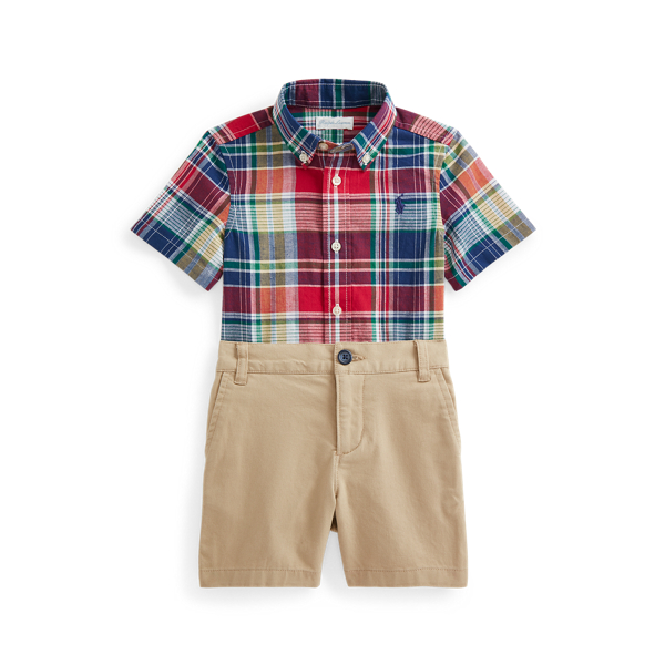 Camisa madr&aacute;s con pantal&oacute;n corto chino Baby Boy en 1