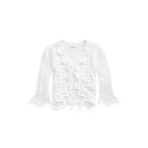 Cardigan volant&eacute; en coton pointelle