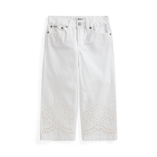 Embroidered Cropped Flare Jean