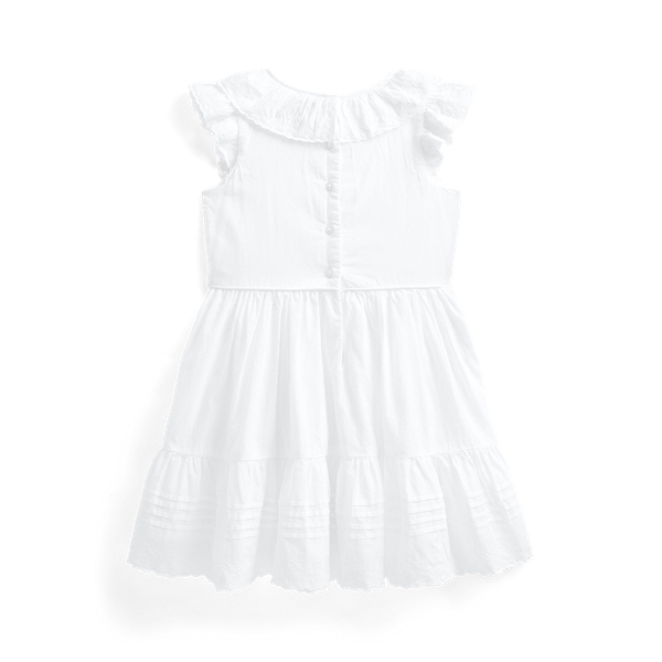 White Embroidered Cotton Batiste Dress Girls 2-6x 2