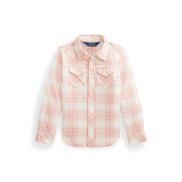 Plaid Cotton Dobby Western Shirt