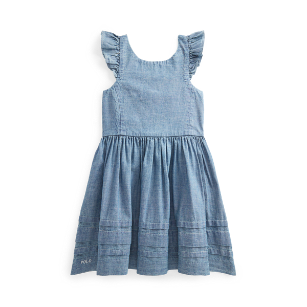 Chambray katoenen jurk met ruches GIRLS 1.5-6.5 YEARS in 1