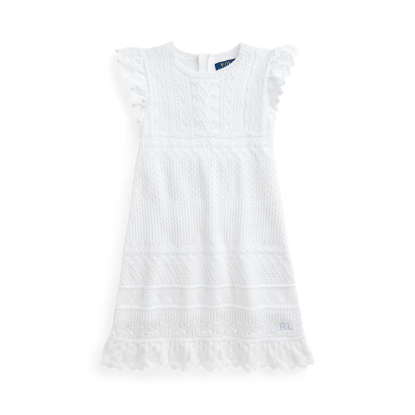 Pointelle-Knit Cotton Jumper Dress Girls 1.5-6.5 Years 1
