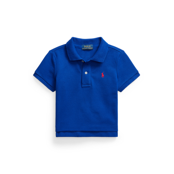 Katoenen mesh Polo shirt met rechte pasvorm