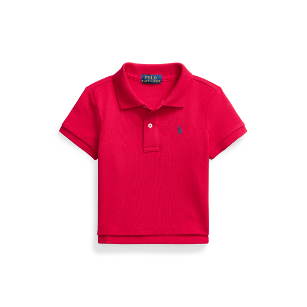 Boxy Cotton Mesh Polo Shirt Girls 1.5-6.5 Years 1