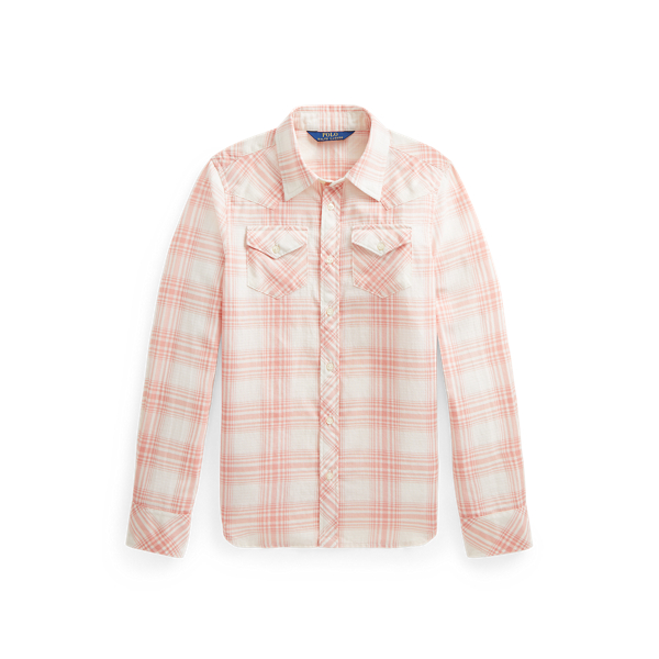 Plaid Cotton Dobby Western Shirt