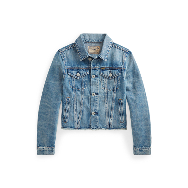 Gecropte trucker denimjas Girls 7-14 Years in 1