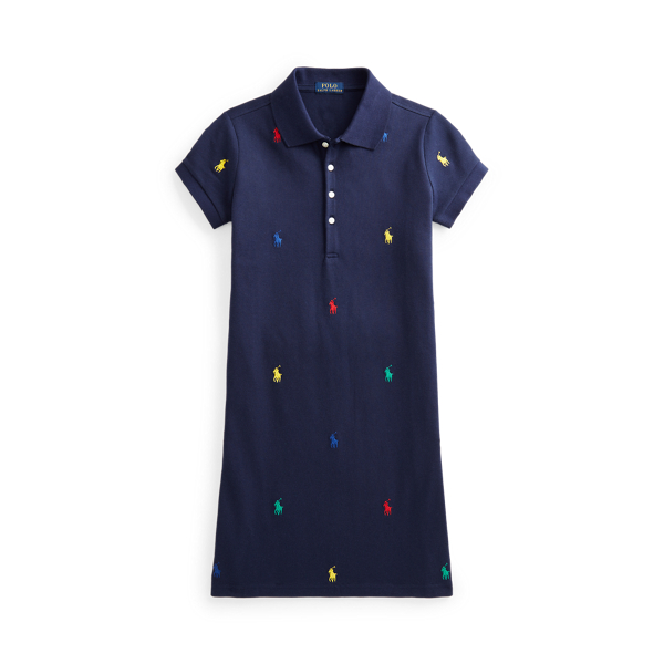 Polo Pony Stretch Mesh Polo Dress