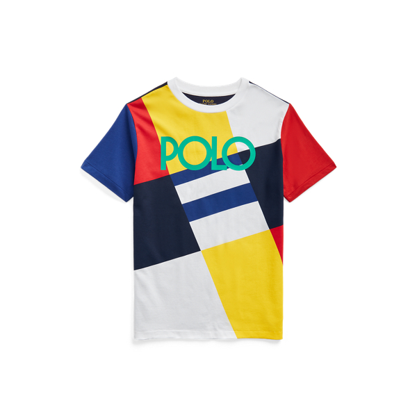 Logo Patchwork Cotton Jersey T-Shirt Boys 6-14 Years 1