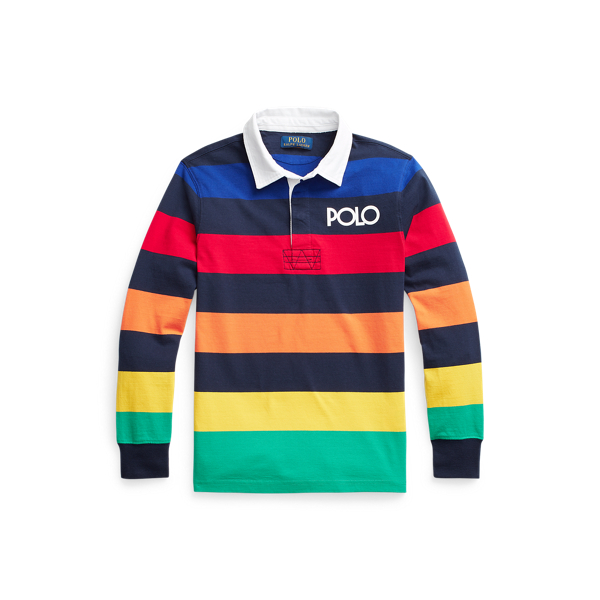 Logo Striped Cotton Rugby Shirt