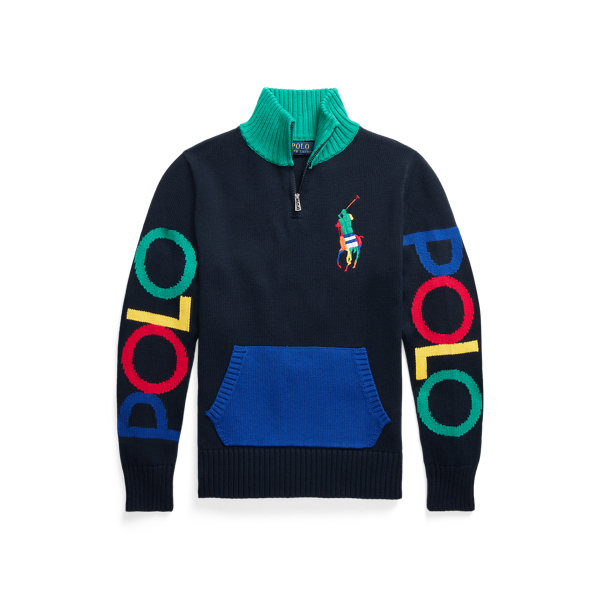 Big Pony Cotton Quarter-Zip Jumper